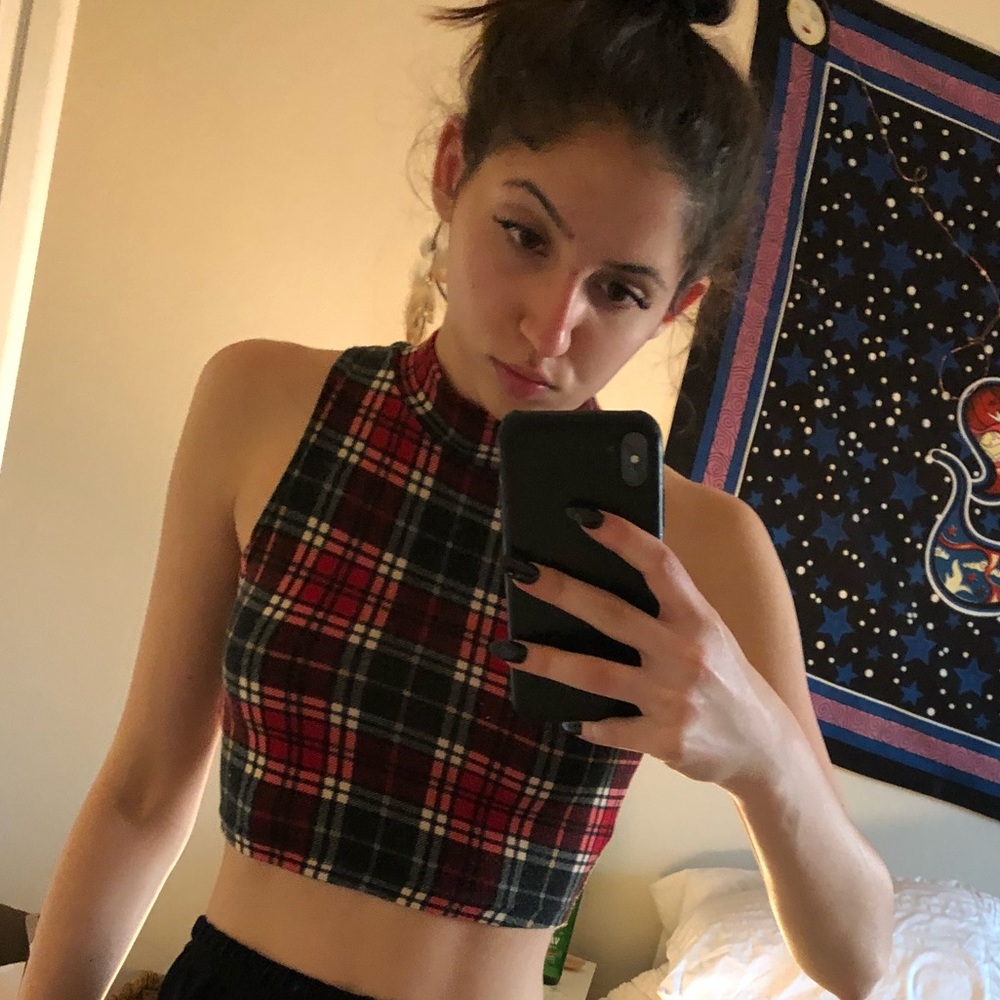 Sexy plaid crop top